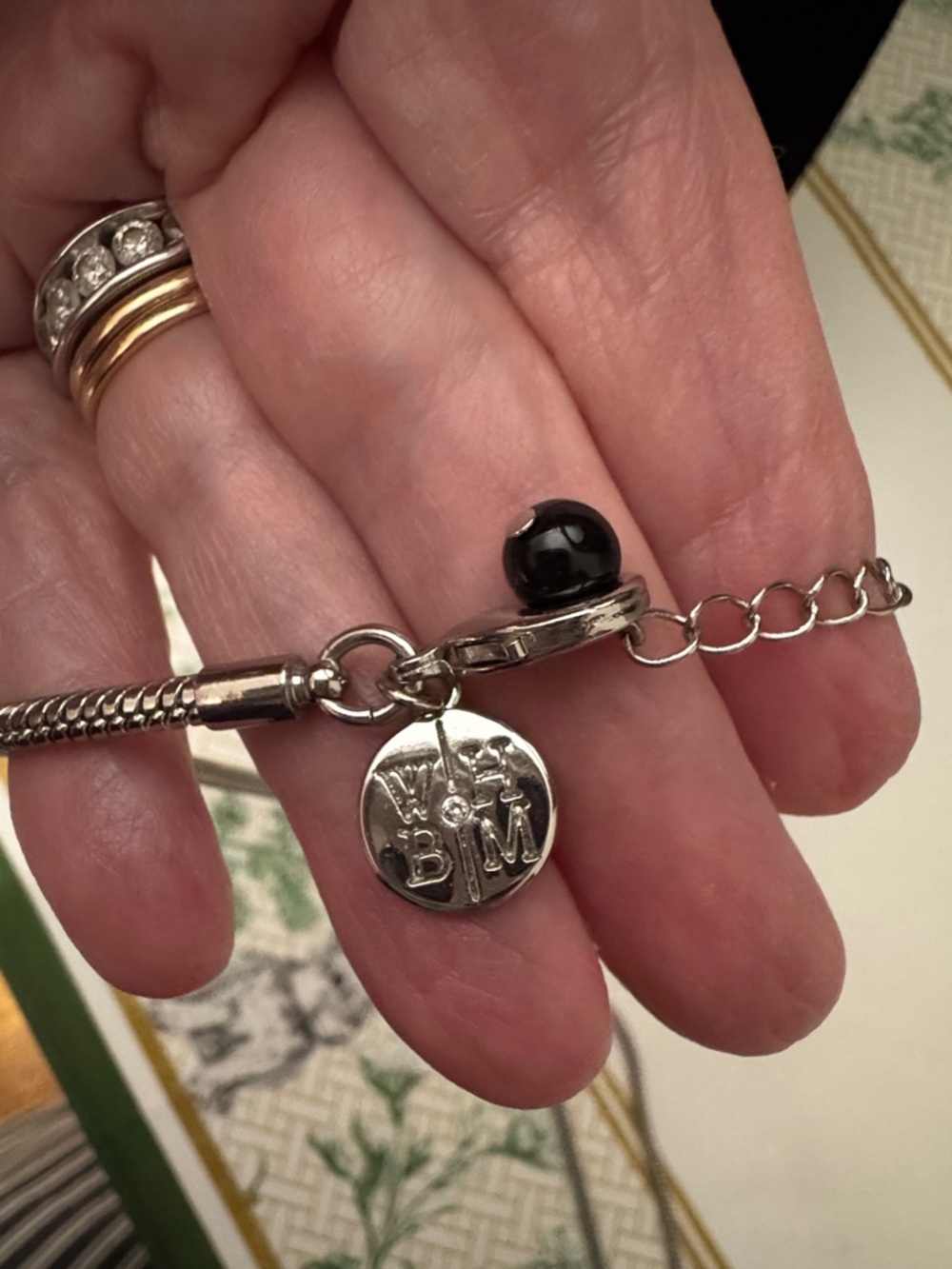 White House Black MarkeElegant Silver Lariat Necklace - Sleek Modern Drop Design - Picture 6 of 6